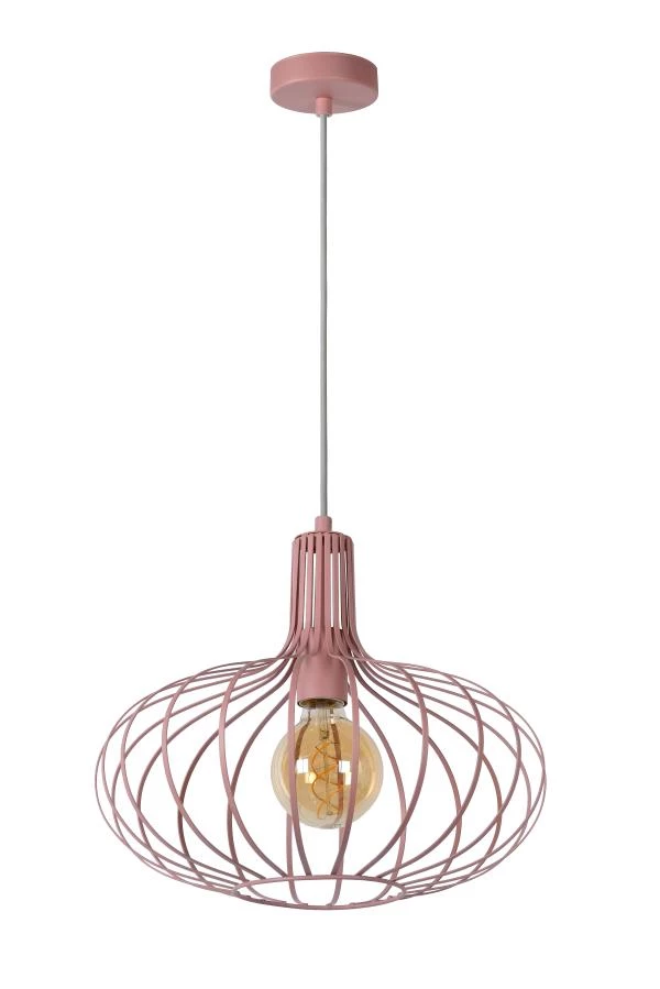 Lucide MERLINA - Hanglamp - Ø 38 cm - 1xE27 - Roze - uit